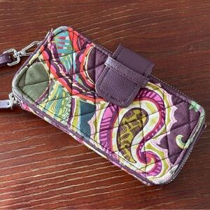 Vera Bradley Quilted Multicolor Wallet Wristlet Plum Burgundy Pink Green